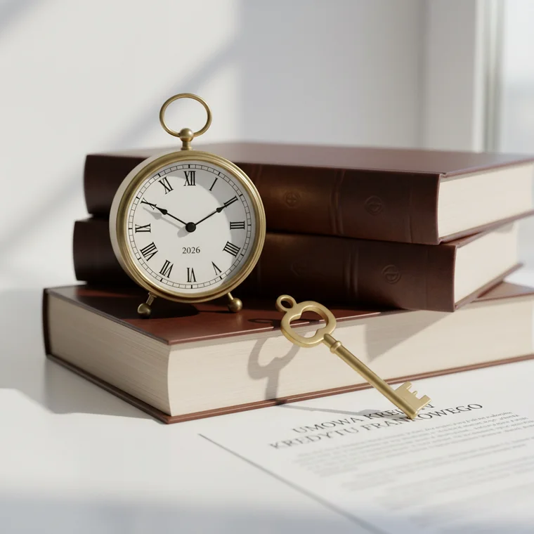 Osoba analizująca dokumenty kredytu frankowego z prawnikiem, wybierająca kancelarię na 2026 rok, aby nie przepłacić za sprawę