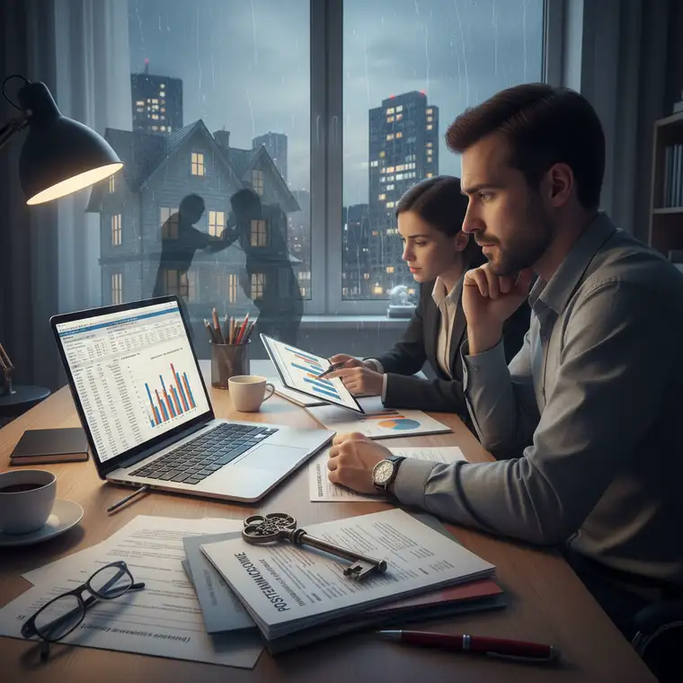 Para omawiająca zdolność kredytową i scenariusze sporu z bankiem podczas starań o nowy kredyt hipoteczny