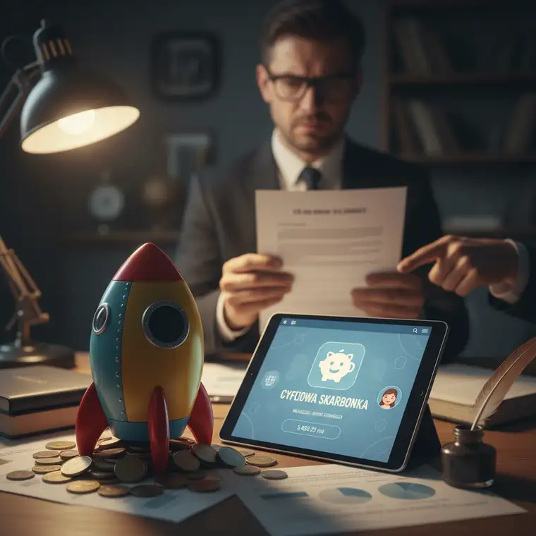 Rodzic i dziecko omawiające oszczędności na koncie bankowym w kontekście długów rodzica i ochrony przed komornikiem