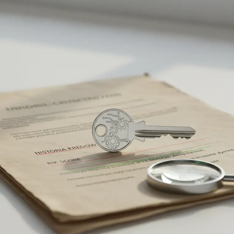 Osoba analizuje raport BIK na laptopie, sprawdzając przedawnione długi i wpływ spłaty na scoring kredytowy