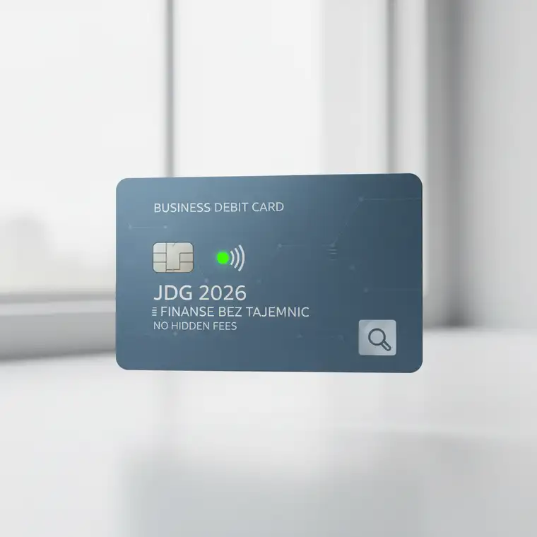 Przedsiębiorca analizuje oferty banków, wybierając konto firmowe dla JDG 2026 bez ukrytych opłat w tabeli prowizji