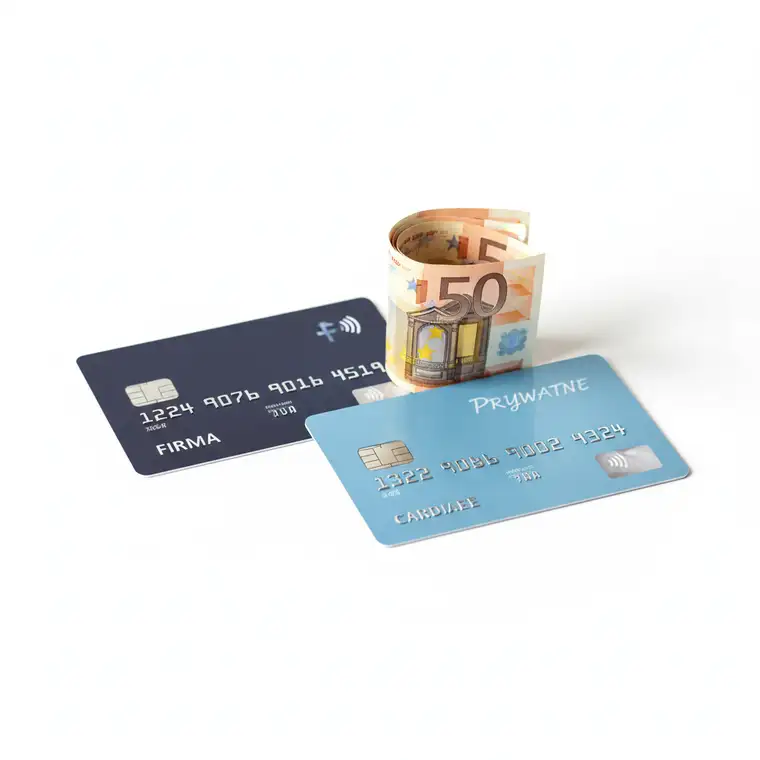 Przedsiębiorca planuje przelew z konta firmowego na prywatne, analizując zasady podatkowe 2026 roku na laptopie i dokumentach finansowych