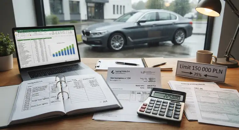 Ewidencja przebiegu pojazdu w leasingu operacyjnym auta osobowego i odliczenie VAT 50% lub 100% w firmie